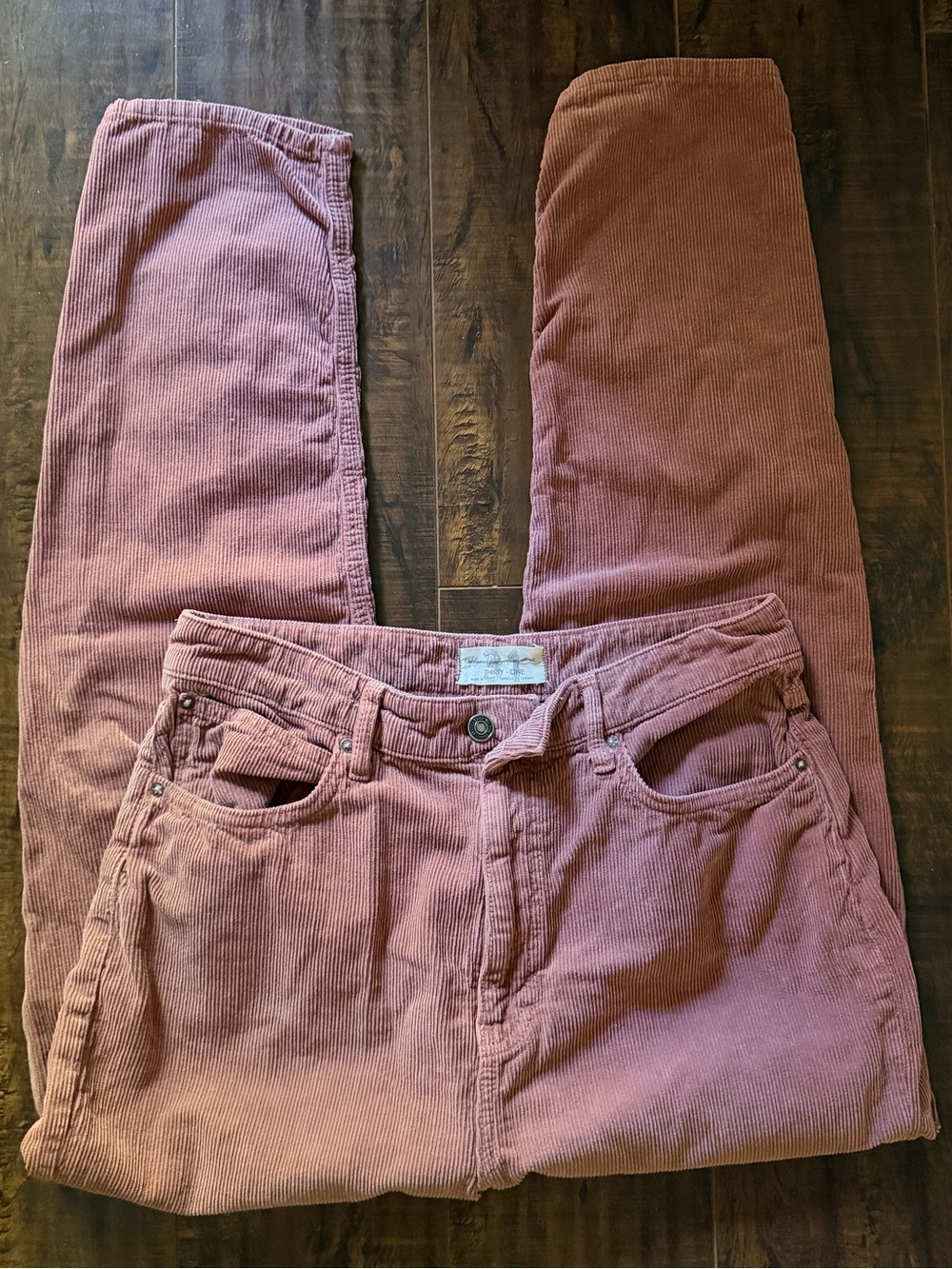 We The Free Mauve Corduroy Straight-Leg Jeans